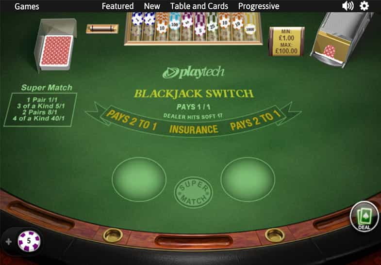 La versione demo di Switch Blackjack