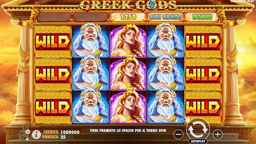 Slot Greek Gods slot, sviluppata da Pragmatic Play