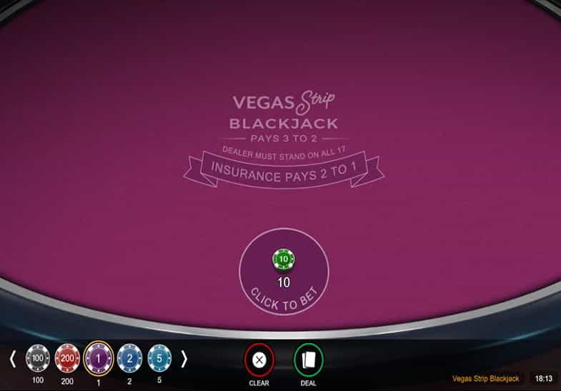 La versione demo di Vegas Strip Blackjack