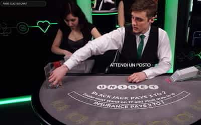 Un tavolo Blackjack Grande per low roller offerto da Unibet.