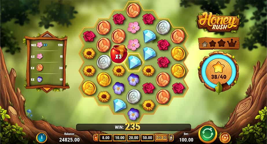 Screenshot della slot Honey Rush