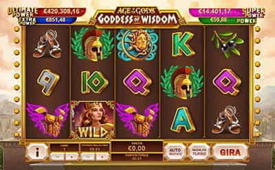 Il gameplay della slot Goddess of Wisdom a marchio Playtech.