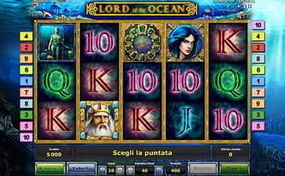 Layout della slot Lord of the Ocean di Novomatic.