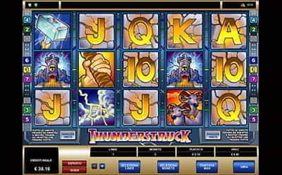 Interfaccia della slot Thunderstruck di Microgaming.