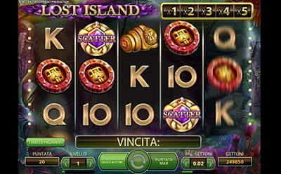 Il simbolo Scatter sul gameplay della slot Lost Island.