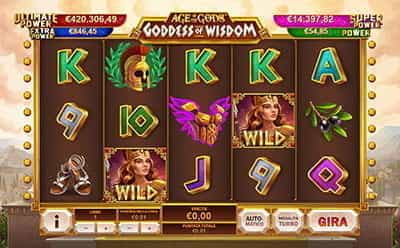 Il simbolo Wild della slot machine Goddess of Wisdom prodotto della serie Age of the Gods.