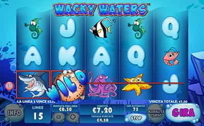 Il simbolo Wild presente sul gameplay della videoslot Playtech Wacky Waters.