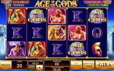 La slot machine Age of the Gods di Playtech.