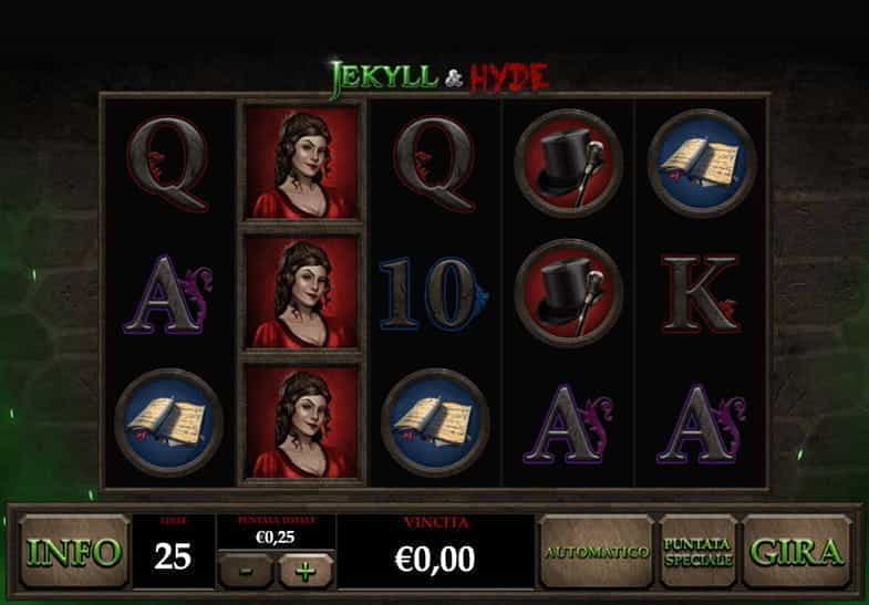 L’interfaccia iniziale della slot Jekyll and Hyde in versione fun mode.