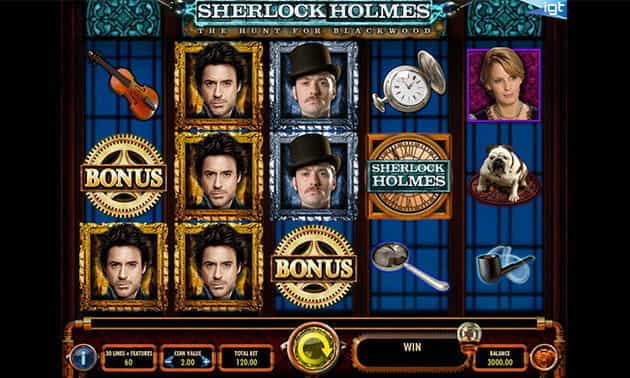 L’interfaccia grafica della slot Sherlock Holmes di IGT.