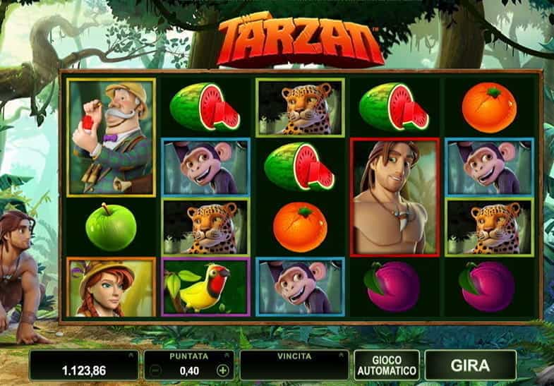 Il gioco slot Tarzan in modalità demo.
