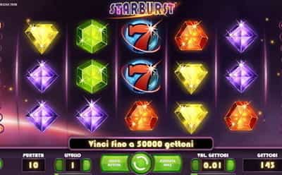 La slot machine Starburst di NetEnt.