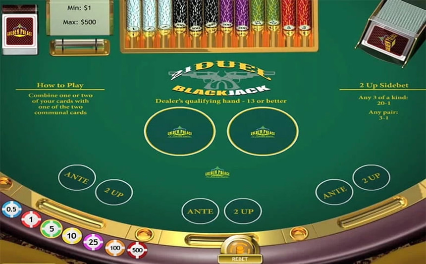 La schermata principale del 21 Duello a Blackjack