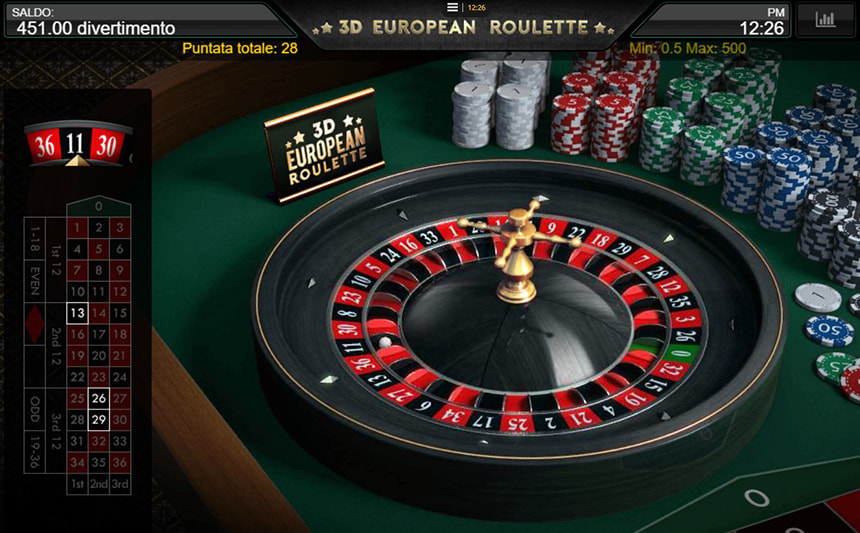 La schermata principale di 3D Roulette