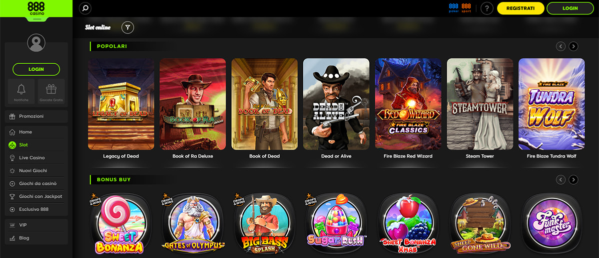Una panoramica delle slot di 888casino