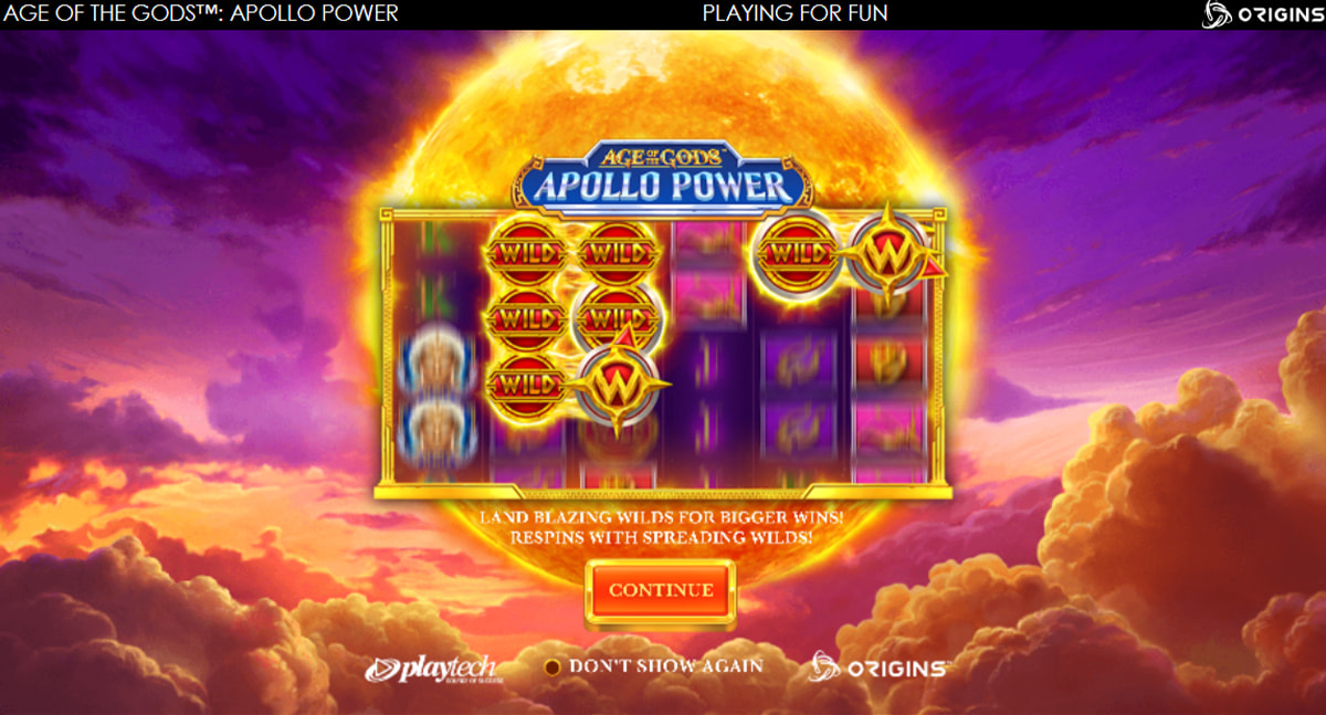 La schermata principale della slot Age of the Gods Apollo Power