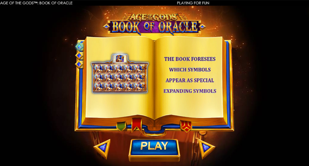La schermata principale della slot Age of the Gods Book of Oracle
