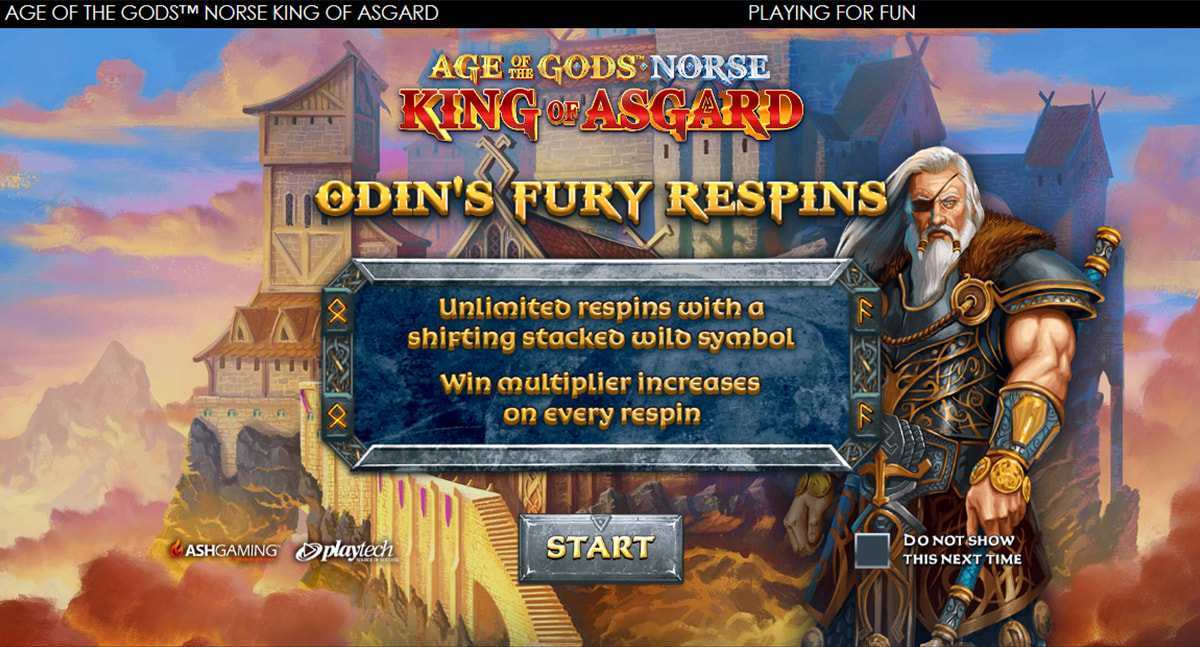 La schermata principale della slot Age of the Gods Norse King of Asgard