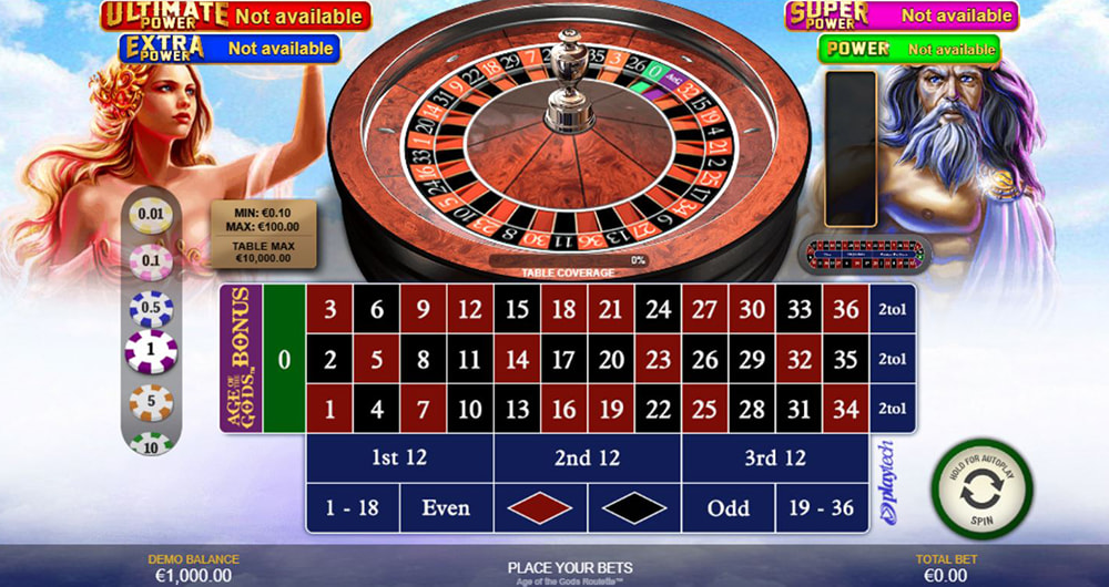 Age of the Gods Roulette, il gioco sviluppato da Playtech