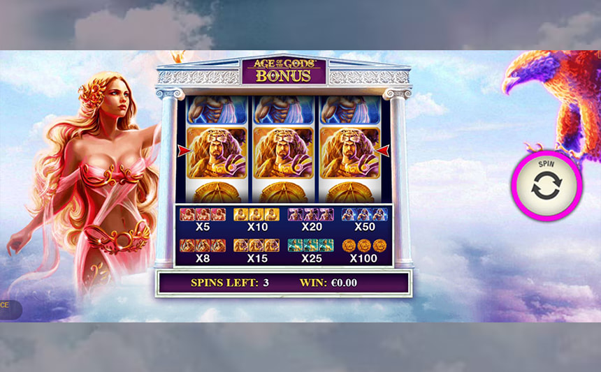 Il round bonus della Age of the Gods Roulette