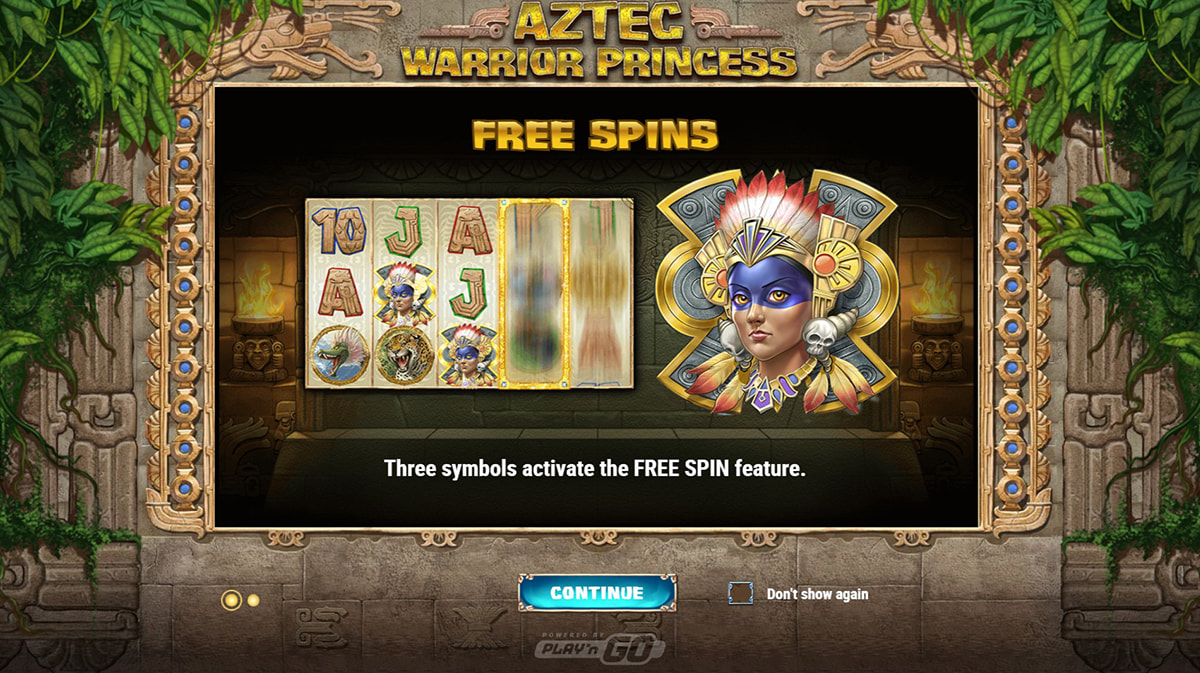 La schermata principale della slot Aztec Warrior Princess
