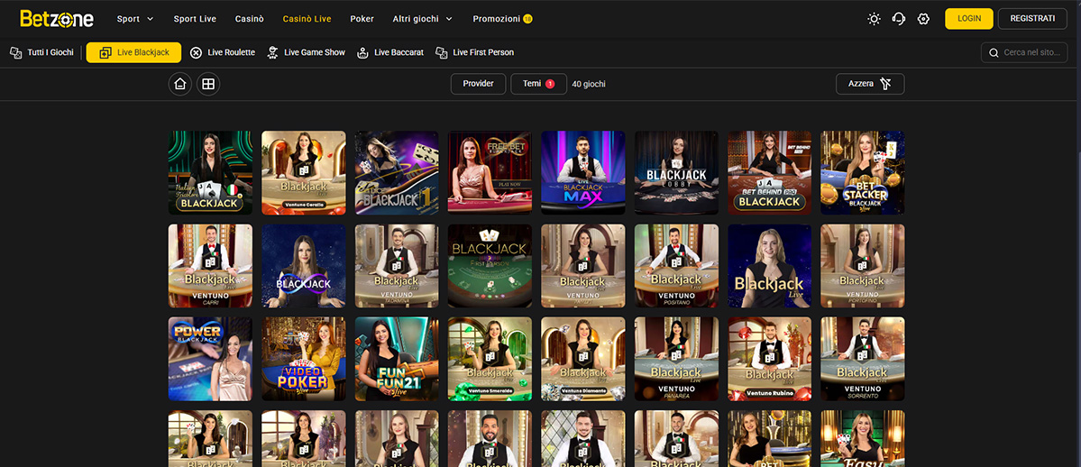 Una panoramica dei giochi di blackjack di Betzone