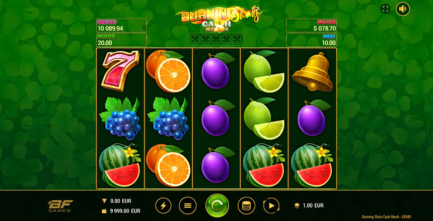 La slot Burning Slots Cash Mesh prodotta da BF Games.