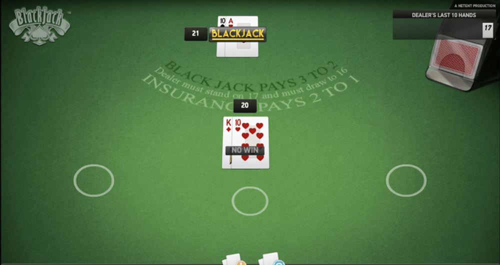 Blackjack Classic, sviluppato da NetEnt