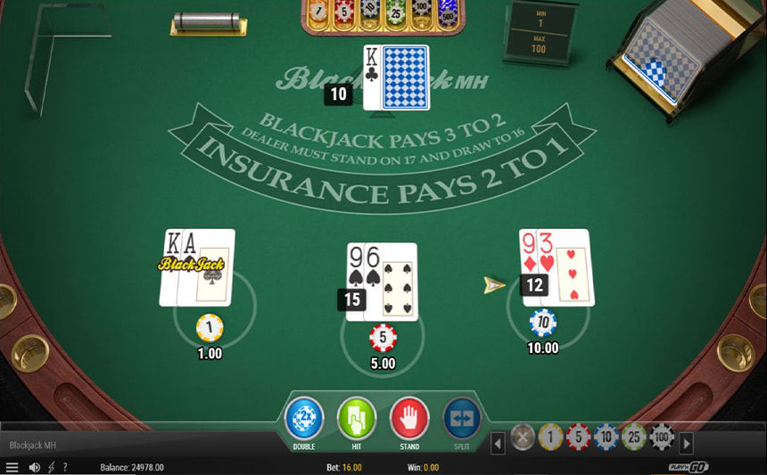 La schermata principale del Blackjack Multi-hand