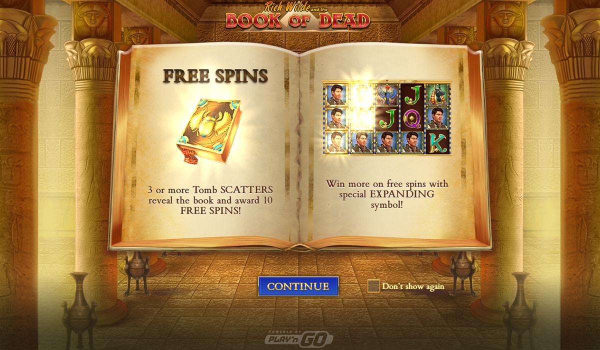 La schermata principale della slot Book of Dead