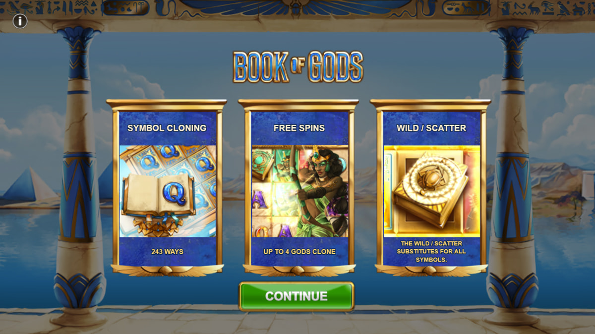 La schermata principale della slot Book of Gods