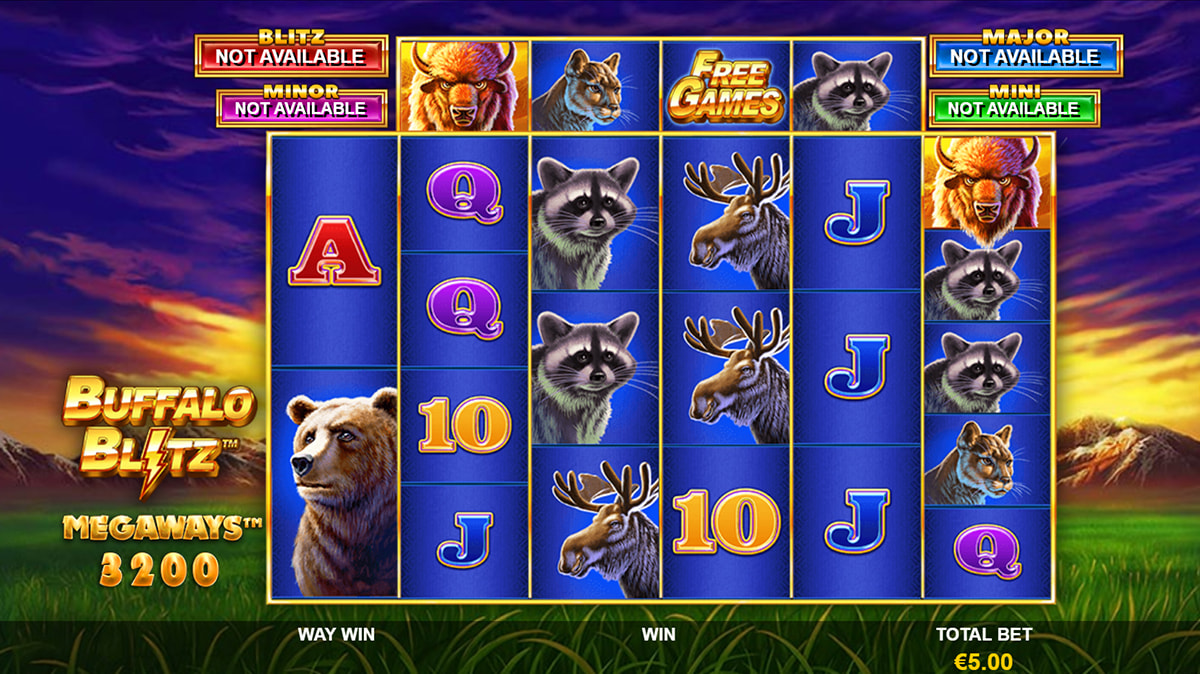 La schermata principale della slot Buffalo Blitz Megaways
