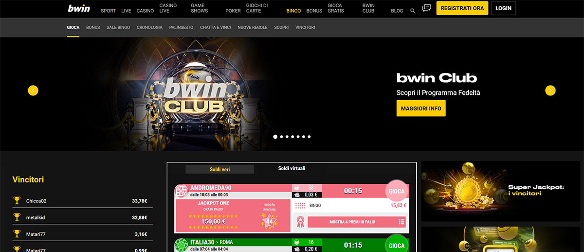 Una panoramica degli altri giochi di bwin