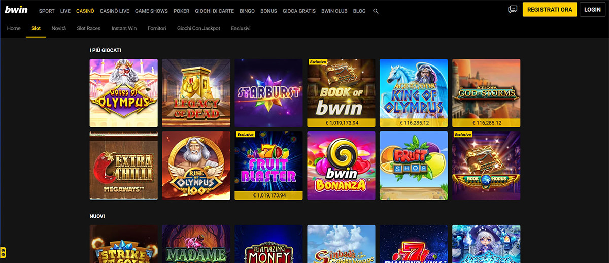 Una panoramica delle slot di bwin