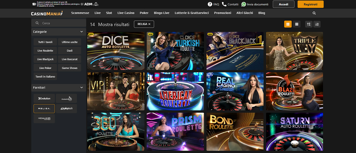 Una panoramica dei giochi di roulette di CasinoMania
