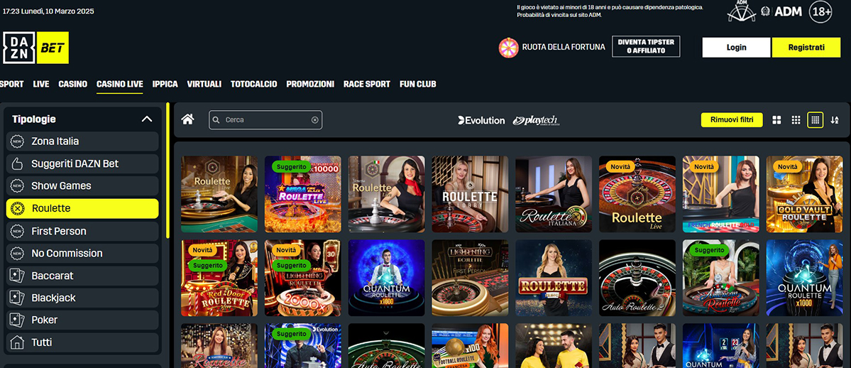 Una panoramica dei giochi di roulette di Daznbet