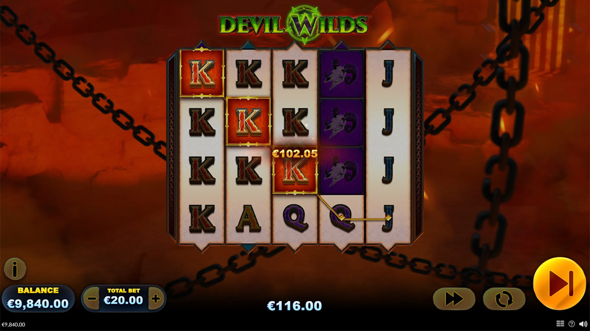 La schermata principale della slot Devil Wilds