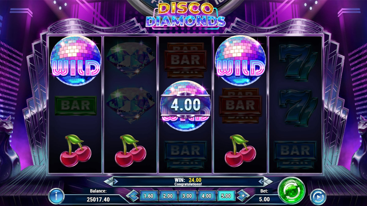 La schermata principale della slot Disco Diamonds