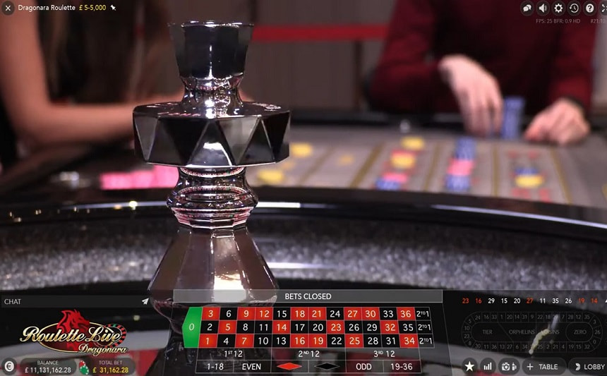 Il momento in cui il croupier chiude le puntate durante una partita a Dragonara Roulette.