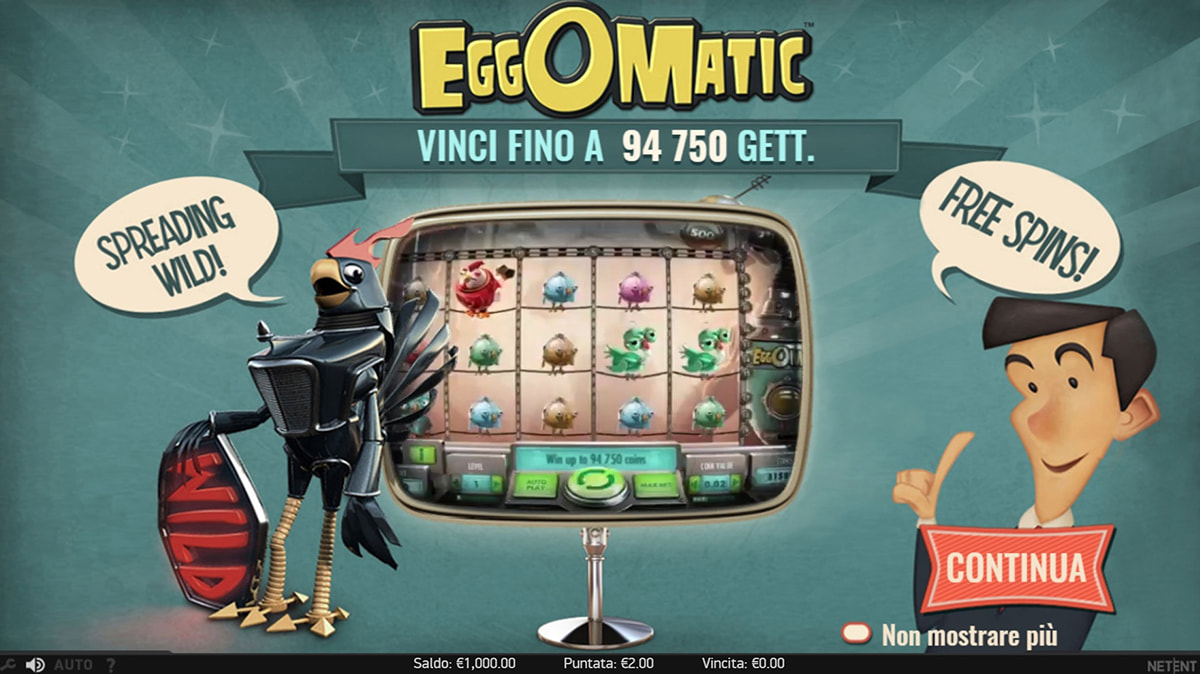 La schermata principale della slot EggOMatic