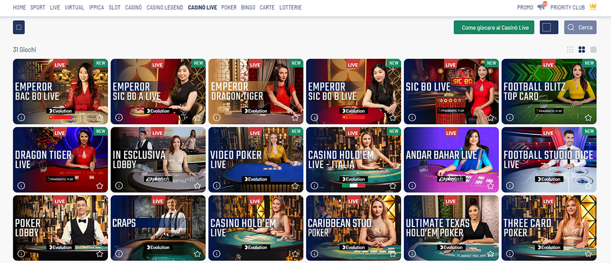 Una panoramica degli altri giochi di Eurobet