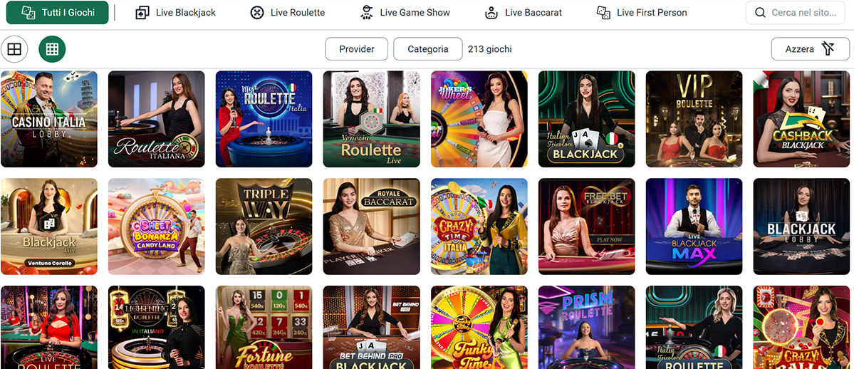 Una panoramica dei giochi del casinò live di Gekobet