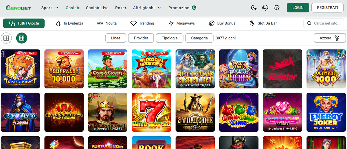 Una panoramica delle slot di Gekobet