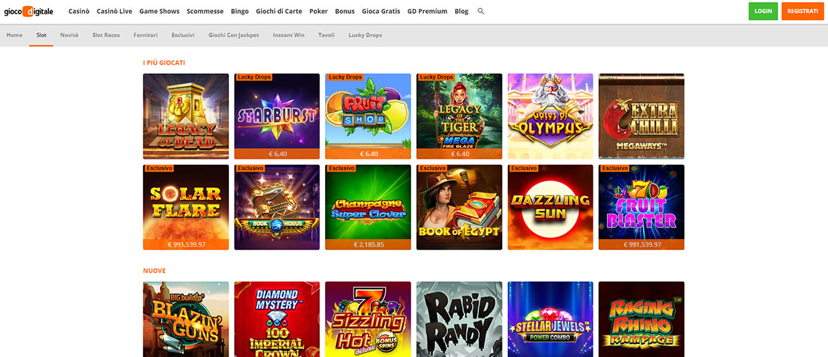 Una panoramica delle slot di Gioco Digitale