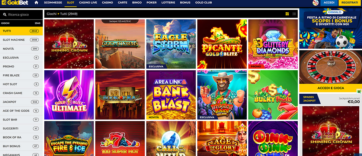 Una panoramica delle slot di GoldBet