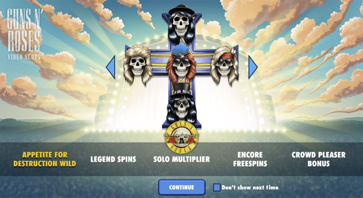 La schermata principale della slot Guns N' Roses