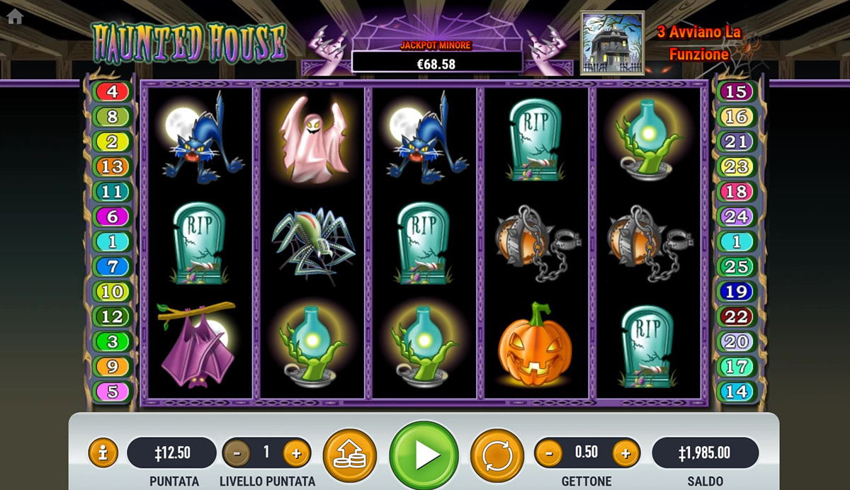 La schermata principale della slot Haunted House