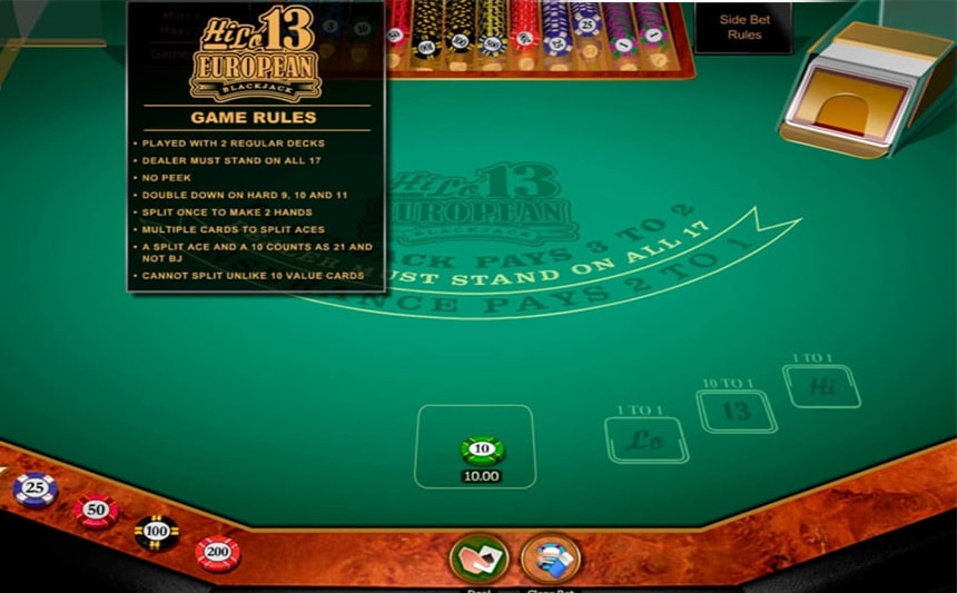 Le impostazioni di Hi-Lo 13