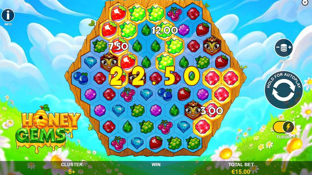 La schermata principale della slot Honey Gems