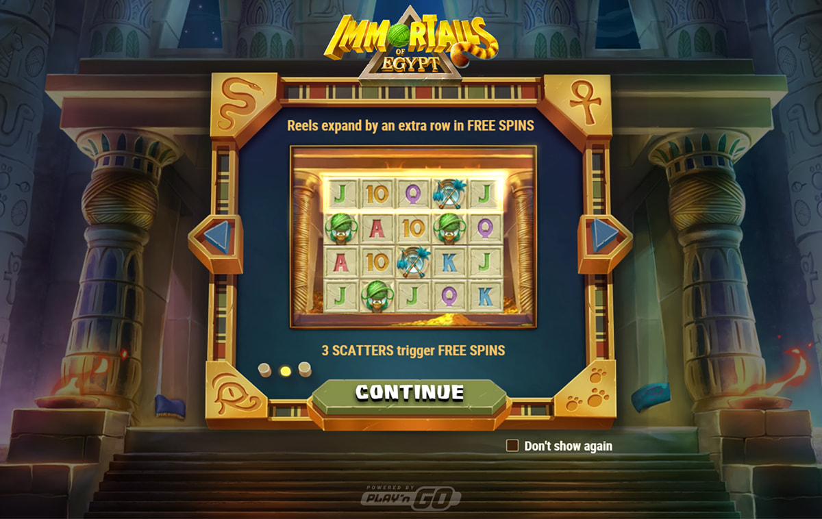 La schermata principale della slot Immortails of Egypt